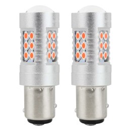 Żarówki led canbus 3030 24smd 1157 bay15d pr21/5w czerwone 12v 24v amio-02579