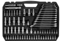 Zestaw kluczy 300 elementów 1/2", 3/8", 1/4", satynowe