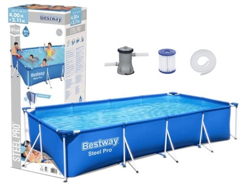 Basen Stelażowy 400 x 211 x 81 cm Bestway 56424 Basen Stelażowy 400 x 211 x 81 cm Bestway 56424