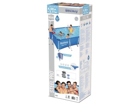 Basen Stelażowy 400 x 211 x 81 cm Bestway 56424 Basen Stelażowy 400 x 211 x 81 cm Bestway 56424