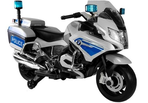 Motor na Akumulator BMW R1200 Policja Srebrny Motor na Akumulator BMW R1200 Policja Srebrny