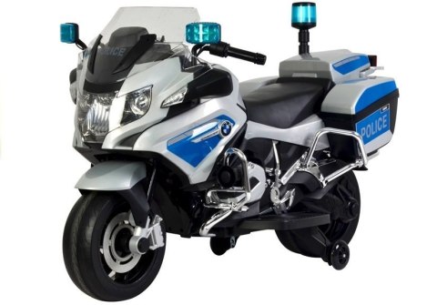 Motor na Akumulator BMW R1200 Policja Srebrny Motor na Akumulator BMW R1200 Policja Srebrny