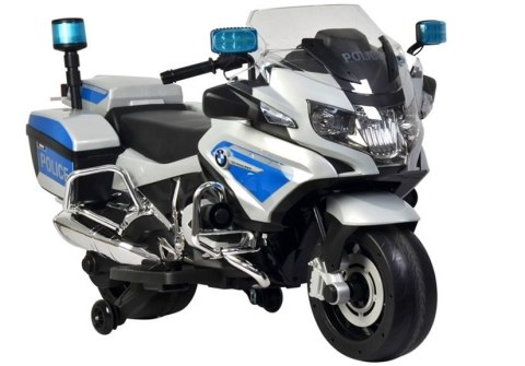 Motor na Akumulator BMW R1200 Policja Srebrny Motor na Akumulator BMW R1200 Policja Srebrny