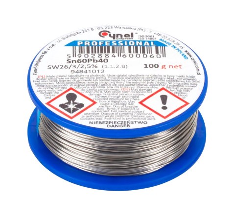 Cyna 1.5mm/100g Sn60Pb40 CYNEL Cyna 1.5mm/100g Sn60Pb40 CYNEL