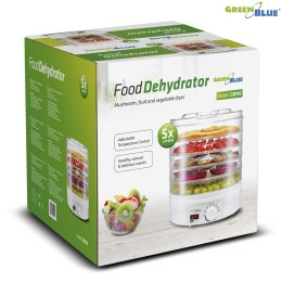 Suszarka do grzybów, warzyw i owoców GreenBlue, moc 250W - bardzo cicha, wysokie sito 3,5cm, szeroka 32cm, GB190
