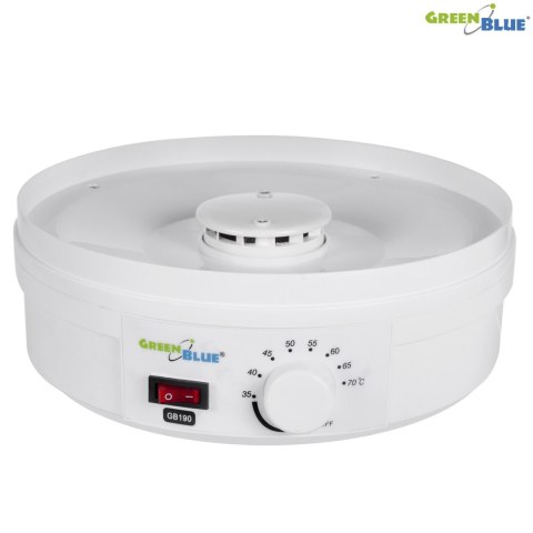 Suszarka do grzybów, warzyw i owoców GreenBlue, moc 250W - bardzo cicha, wysokie sito 3,5cm, szeroka 32cm, GB190 Suszarka do grzybów, warzyw i owoców GreenBlue, moc 250W - bardzo cicha, wysokie sito 3,5cm, szeroka 32cm, GB190