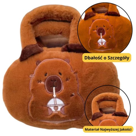 Torba Pluszowa Z Kapibarą Z Kubkiem Brązowy 20cm Torba Pluszowa Z Kapibarą Z Kubkiem Brązowy 20cm