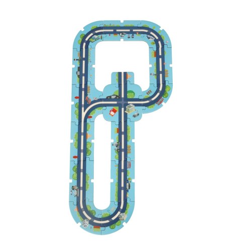 Tor samochodowy puzzle policja auto z napędem znaki drogowe ulica miasto 47 elementów