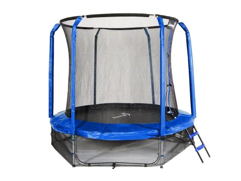 Trampolina Ogrodowa Jumpi 252cm/8FT Maxy Comfort Niebieska Z Wewnętrzną Siatką Trampolina Ogrodowa Jumpi 252cm/8FT Maxy Comfort Niebieska Z Wewnętrzną Siatką