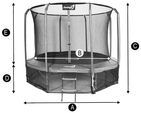 Trampolina Ogrodowa Jumpi 374cm/12FT Maxy Comfort Czarna Z Wewnętrzną Siatką Trampolina Ogrodowa Jumpi 374cm/12FT Maxy Comfort Czarna Z Wewnętrzną Siatką