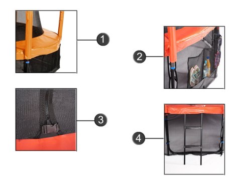 Trampolina Ogrodowa Jumpi 374cm/12FT Maxy Comfort Plus Żółta Z Wewnętrzną Siatką Trampolina Ogrodowa Jumpi 374cm/12FT Maxy Comfort Plus Żółta Z Wewnętrzną Siatką