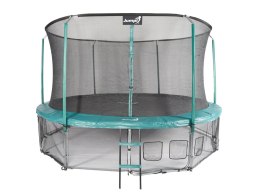 Trampolina Ogrodowa Jumpi 435cm/14FT Maxy Comfort Zielona Z Wewnętrzną Siatką