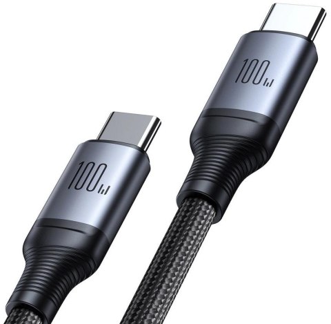 Kabel 2w1 USB-C / 2x USB-C Joyroom Speedy SA21-1T2 150cm 100W w oplocie czarny Kabel 2w1 USB-C / 2x USB-C Joyroom Speedy SA21-1T2 150cm 100W w oplocie czarny