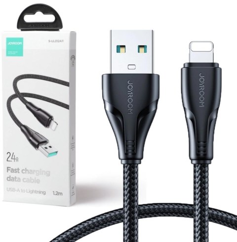 Kabel USB-A / Lightning Joyroom S-UL012A11 120cm 2.4A w oplocie czarny Kabel USB-A / Lightning Joyroom S-UL012A11 120cm 2.4A w oplocie czarny