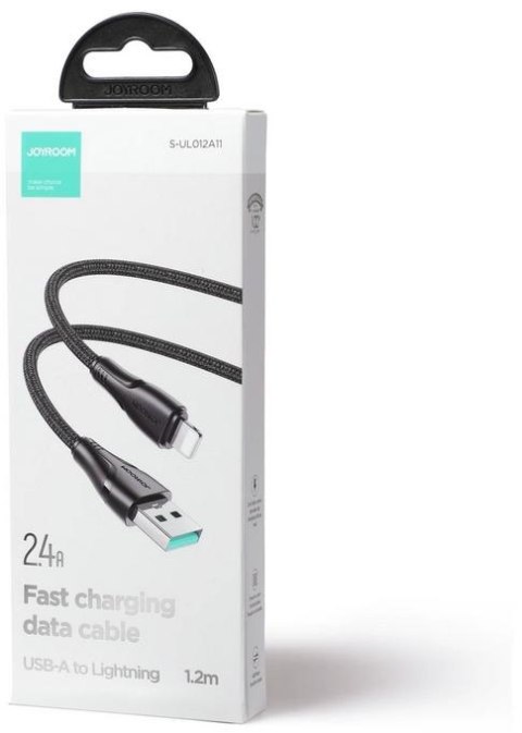 Kabel USB-A / Lightning Joyroom S-UL012A11 120cm 2.4A w oplocie czarny Kabel USB-A / Lightning Joyroom S-UL012A11 120cm 2.4A w oplocie czarny