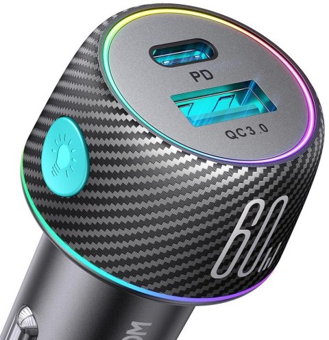 Ładowarka samochodowa Joyroom JR-CCN01 60W 3.0A PD 3.0 QC 3.0 1x USB-A 1x USB-C Ładowarka samochodowa Joyroom JR-CCN01 60W 3.0A PD 3.0 QC 3.0 1x USB-A 1x USB-C