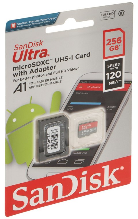 KARTA PAMIĘCI SD-MICRO-10/256-SANDISK microSD UHS-I, SDXC 256 GB SANDISK