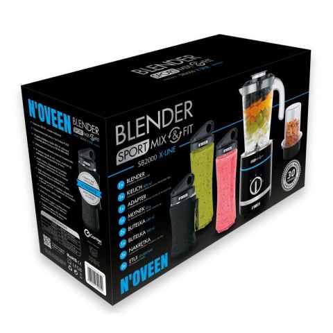 Blender Noveen Sport Mix & Fit SB2000 Xline Black Kielich Blender Noveen Sport Mix & Fit SB2000 Xline Black Kielich