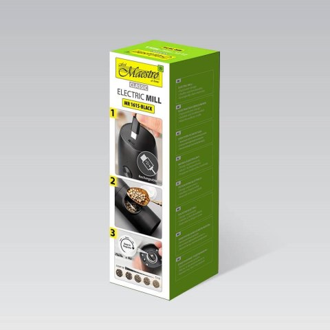 Młynek elektryczny USB MAESTRO MR-1615-BLACK Młynek elektryczny USB MAESTRO MR-1615-BLACK
