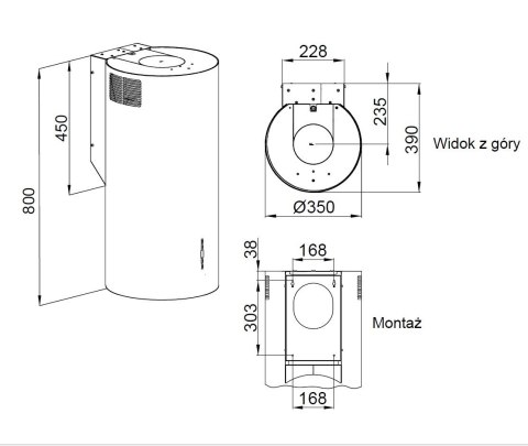 Okap MAAN Elba2 W835 złoty połysk Okap MAAN Elba2 W835 złoty połysk