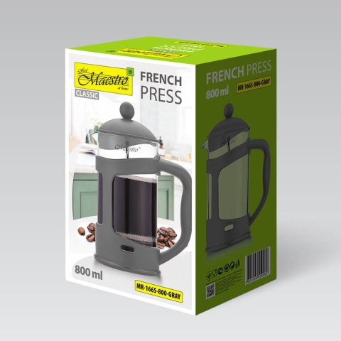 Prasa francuska MAESTRO 800ml MR-1665-800-GRAY Prasa francuska MAESTRO 800ml MR-1665-800-GRAY