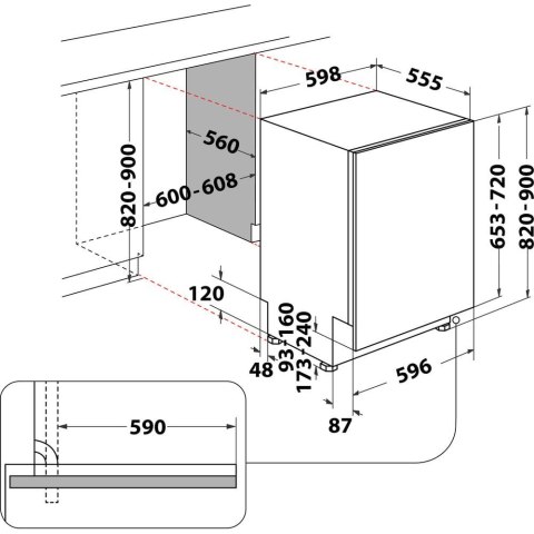 Zmywarka do zabudowy WHIRLPOOL WIO 3T333 E 6.5 Zmywarka do zabudowy WHIRLPOOL WIO 3T333 E 6.5