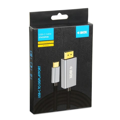 IBOX KABEL ITVCDP4K USB-C TO DISPLAYPORT 4K 1,8M IBOX KABEL ITVCDP4K USB-C TO DISPLAYPORT 4K 1,8M