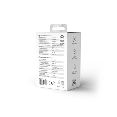 SAVIO BEZPRZEWODOWE SŁUCHAWKI BLUETOOTH 5.0 + EDR TWS-06 SAVIO BEZPRZEWODOWE SŁUCHAWKI BLUETOOTH 5.0 + EDR TWS-06