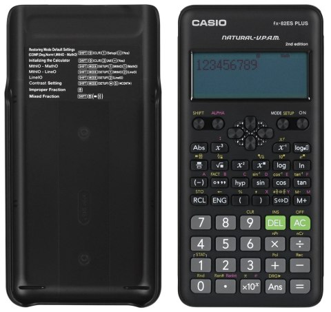 CASIO FX-82ESPLUS-2 KALKULATOR NAUKOWY, 252 FUNKCJE, 77X162MM, CZARNY BOX CASIO FX-82ESPLUS-2 KALKULATOR NAUKOWY, 252 FUNKCJE, 77X162MM, CZARNY BOX