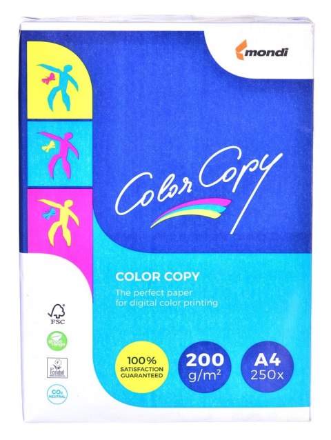 Papier xero ksero biurowy Mondi Color Copy 8687A20 (A4; 200g/m2; 250 szt. arkuszy; papier biały; satynowy) Papier xero ksero biurowy Mondi Color Copy 8687A20 (A4; 200g/m2; 250 szt. arkuszy; papier biały; satynowy)
