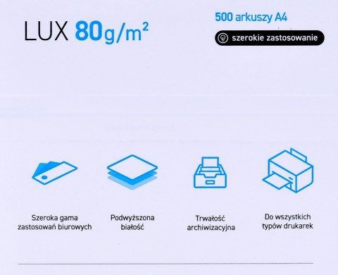 Papier xero ksero biurowy POLLUX (A4; 80g/m2; 500 szt.arkuszy; kolor biały, matowy) Papier xero ksero biurowy POLLUX (A4; 80g/m2; 500 szt.arkuszy; kolor biały, matowy)
