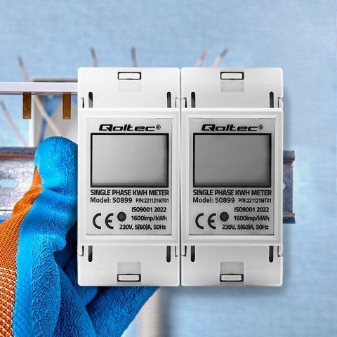 QOLTEC LICZNIK ZUŻYCIA ENERGII JEDNOFAZOWY NA SZYNĘ DIN | 230V | LCD | 2P QOLTEC LICZNIK ZUŻYCIA ENERGII JEDNOFAZOWY NA SZYNĘ DIN | 230V | LCD | 2P