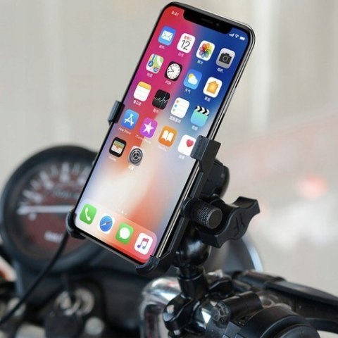 Uchwyt na telefon i ładowarka FreedConn MC10 + BM2R mocowanie do główki ramy Uchwyt na telefon i ładowarka FreedConn MC10 + BM2R mocowanie do główki ramy