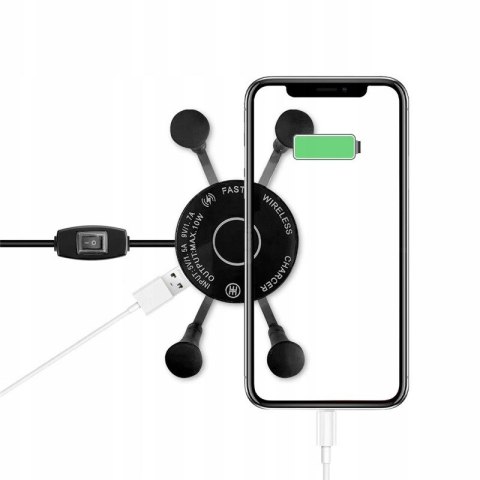 Uchwyt na telefon i ładowarka indukcyjna FreedConn MC7W + BM2R mocowanie do główki ramy Uchwyt na telefon i ładowarka indukcyjna FreedConn MC7W + BM2R mocowanie do główki ramy