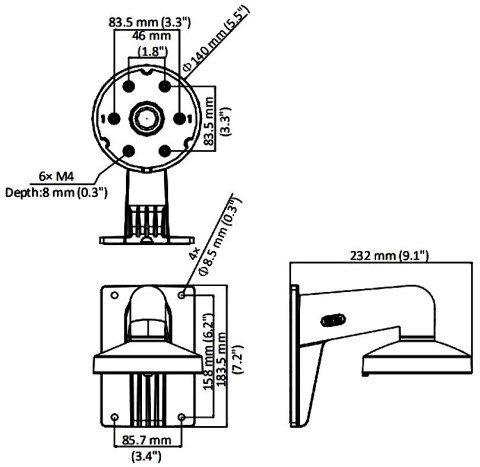 UCHWYT KAMERY DS-1273ZJ-PT6 Hikvision