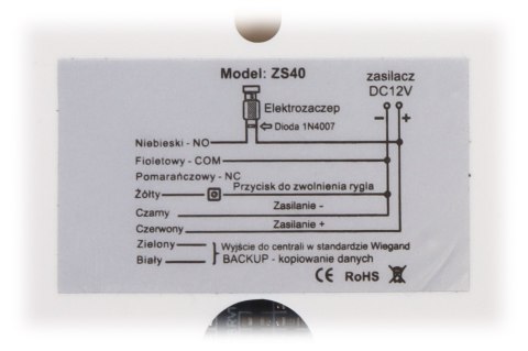 ZAMEK SZYFROWY ZS40W VIDOS ZAMEK SZYFROWY ZS40W VIDOS