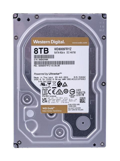 Dysk serwerowy HDD WD Gold DC HA750 WD8005FRYZ (8 TB; 3.5"; SATA) Dysk serwerowy HDD WD Gold DC HA750 WD8005FRYZ (8 TB; 3.5"; SATA)