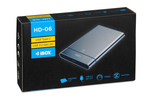OBUDOWA I-BOX HD-06 ZEW. 2,5" USB 3.2 GEN.2 10GB/S OBUDOWA I-BOX HD-06 ZEW. 2,5" USB 3.2 GEN.2 10GB/S
