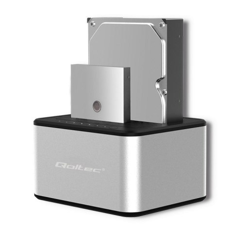 QOLTEC STACJA DOKUJĄCA DYSKÓW 2XHDD/SSD 2.5"/3.5" SATA | USB 3.0 | KLONOWANIE QOLTEC STACJA DOKUJĄCA DYSKÓW 2XHDD/SSD 2.5"/3.5" SATA | USB 3.0 | KLONOWANIE