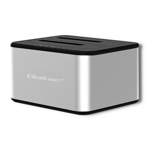 QOLTEC STACJA DOKUJĄCA DYSKÓW 2XHDD/SSD 2.5"/3.5" SATA | USB 3.0 | KLONOWANIE QOLTEC STACJA DOKUJĄCA DYSKÓW 2XHDD/SSD 2.5"/3.5" SATA | USB 3.0 | KLONOWANIE
