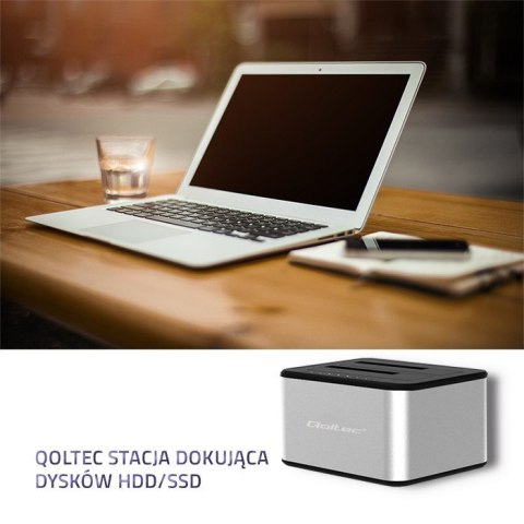 QOLTEC STACJA DOKUJĄCA DYSKÓW 2XHDD/SSD 2.5"/3.5" SATA | USB 3.0 | KLONOWANIE QOLTEC STACJA DOKUJĄCA DYSKÓW 2XHDD/SSD 2.5"/3.5" SATA | USB 3.0 | KLONOWANIE