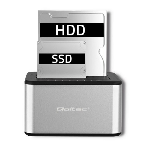 QOLTEC STACJA DOKUJĄCA DYSKÓW 2XHDD/SSD 2.5"/3.5" SATA | USB 3.0 | KLONOWANIE QOLTEC STACJA DOKUJĄCA DYSKÓW 2XHDD/SSD 2.5"/3.5" SATA | USB 3.0 | KLONOWANIE