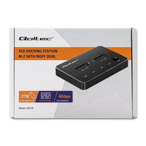 QOLTEC STACJA DOKUJĄCA DYSKÓW 2X SSD M.2 SATA | NGFF | USB TYP C QOLTEC STACJA DOKUJĄCA DYSKÓW 2X SSD M.2 SATA | NGFF | USB TYP C