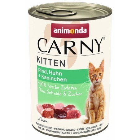 ANIMONDA Carny Kitten wołowina, kurczak i królik - mokra karma dla kociąt - 400 g ANIMONDA Carny Kitten wołowina, kurczak i królik - mokra karma dla kociąt - 400 g