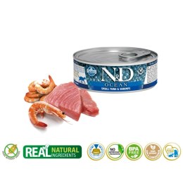 FARMINA N&D Ocean Tuna & Shrimp Adult - mokra karma dla kota - 70 g