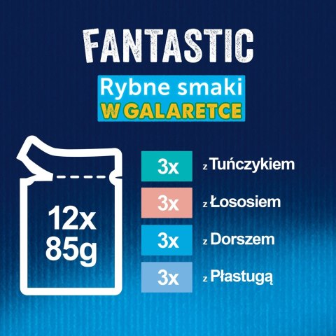 FELIX Fantastic Ryba - mokra karma dla kota - 12x85g FELIX Fantastic Ryba - mokra karma dla kota - 12x85g