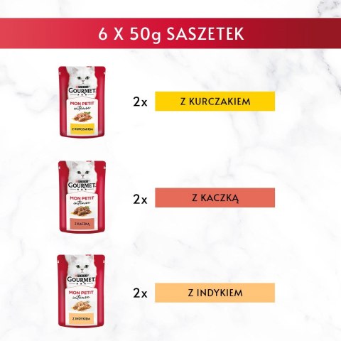 GOURMET Mon Petit Mix Drobiowy - mokra karma dla kota - 6x50 g GOURMET Mon Petit Mix Drobiowy - mokra karma dla kota - 6x50 g