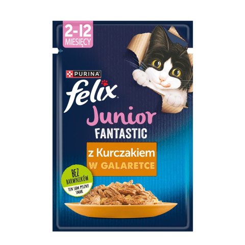 Purina Felix Fantastic Junior Kurczak - mokra karma dla kota - 85 g Purina Felix Fantastic Junior Kurczak - mokra karma dla kota - 85 g