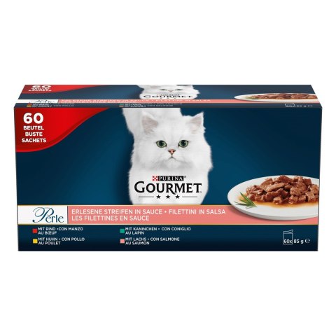Purina Gourmet Perle fileciki w sosie Mix Smaków - mokra karma dla kota - 60x85 g Purina Gourmet Perle fileciki w sosie Mix Smaków - mokra karma dla kota - 60x85 g