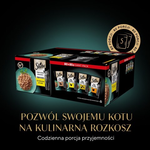 SHEBA Delicacy Drobiowe Smaki w galaretce - mokra karma dla kotów - 80x 85 g SHEBA Delicacy Drobiowe Smaki w galaretce - mokra karma dla kotów - 80x 85 g